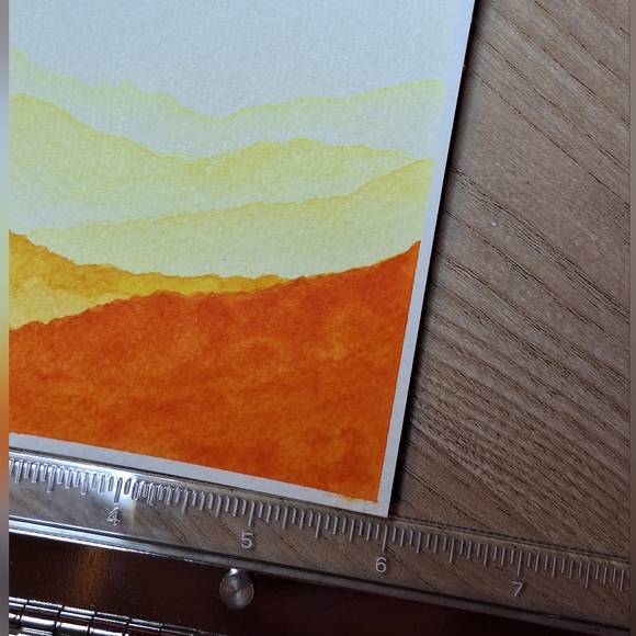 "Golden Range" Hand-painted watercolor painting - Picture 6 of 7
